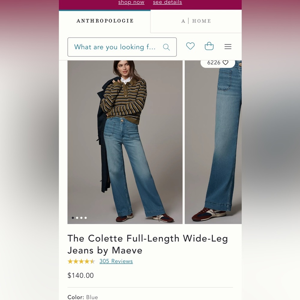 Maeve Classic Blue Flare Jeans